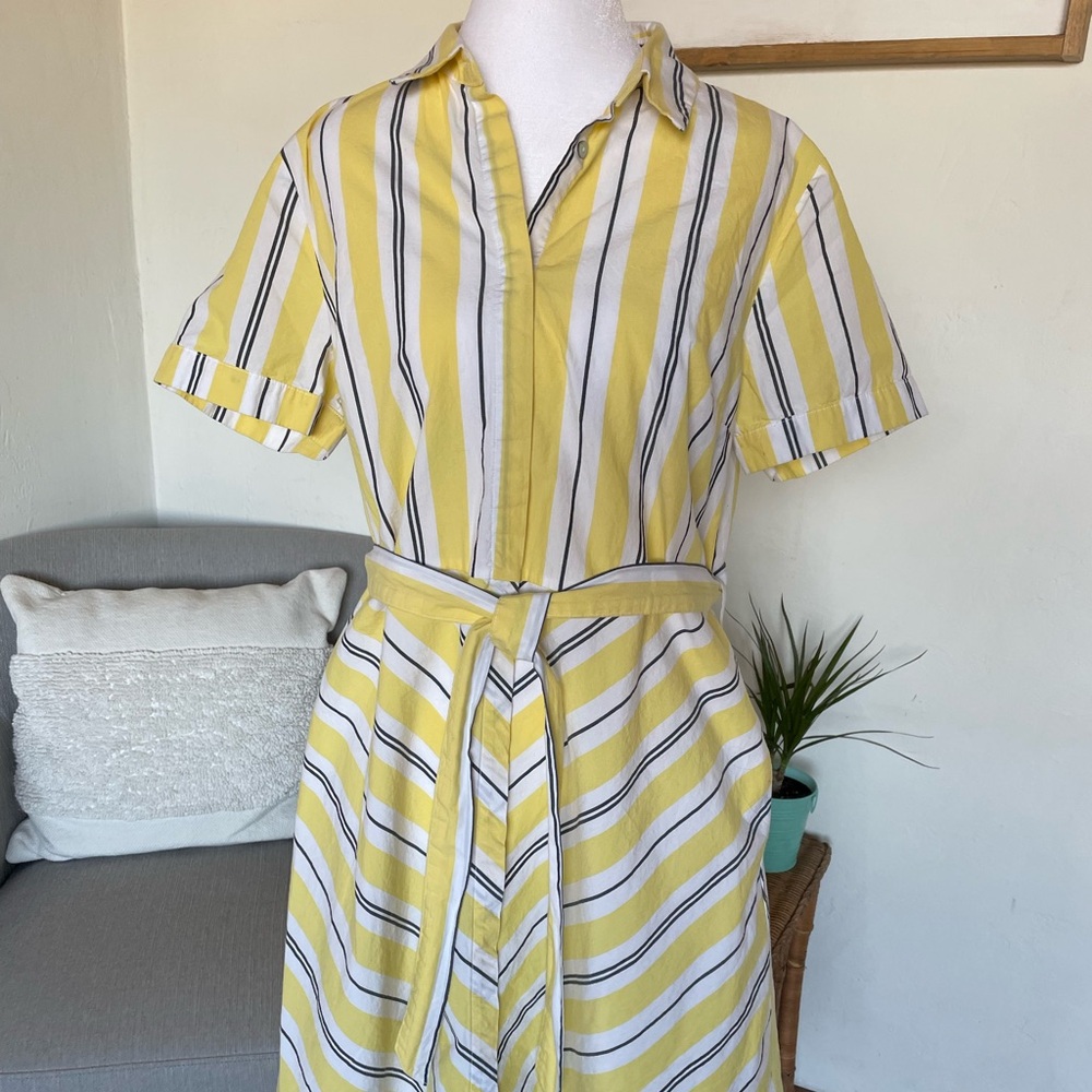 a new day Yellow and White Striped Midi Dress
